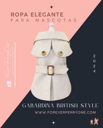 Gabardina British Style para perros color Beige
